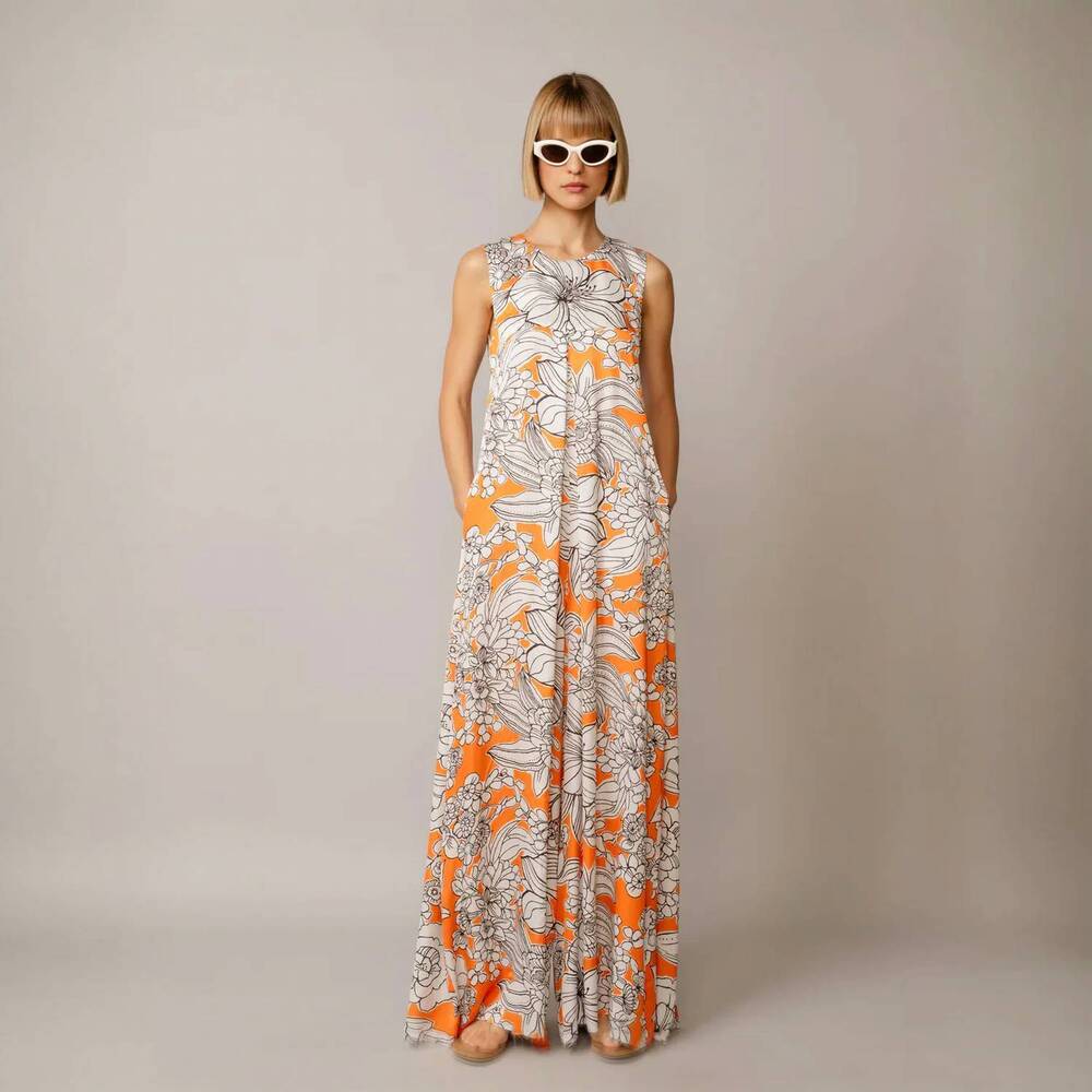 NEW MAISON ZOULIAS shirley jumpsuit in orange floral